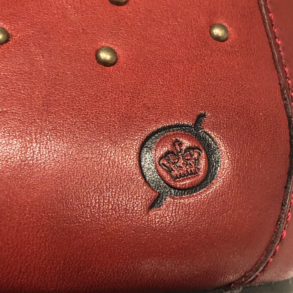 Born Red Leather Comfort Shoes Bronx Studs - Picture 6 of 8